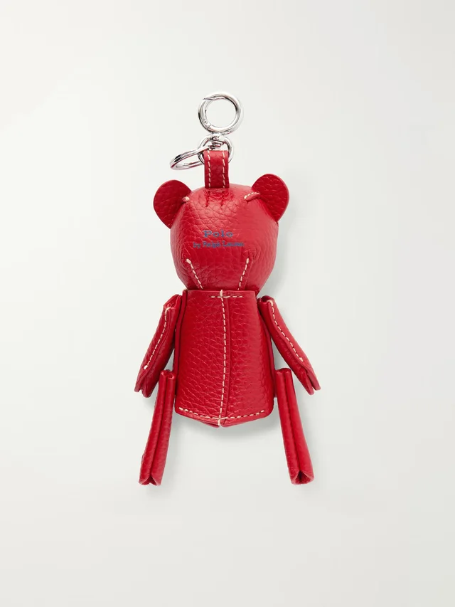 POLO RALPH LAUREN Bear textured-leather and silver-tone bag charm in Red, photo 2 of 2 from NET-A-PORTER (Canada)
