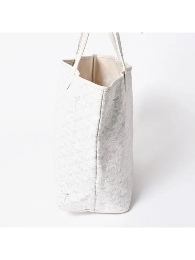 Goyard Saint Louis Pm Tote Bag White Leather in white|black Leather from Poshmark, photo 4 of 16