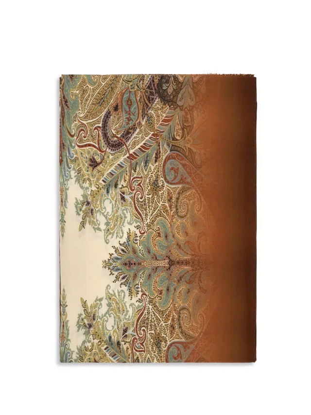 Etro Orfeo Scarf — Orange Modal Scarfs in Orange Woven leather from HEWI