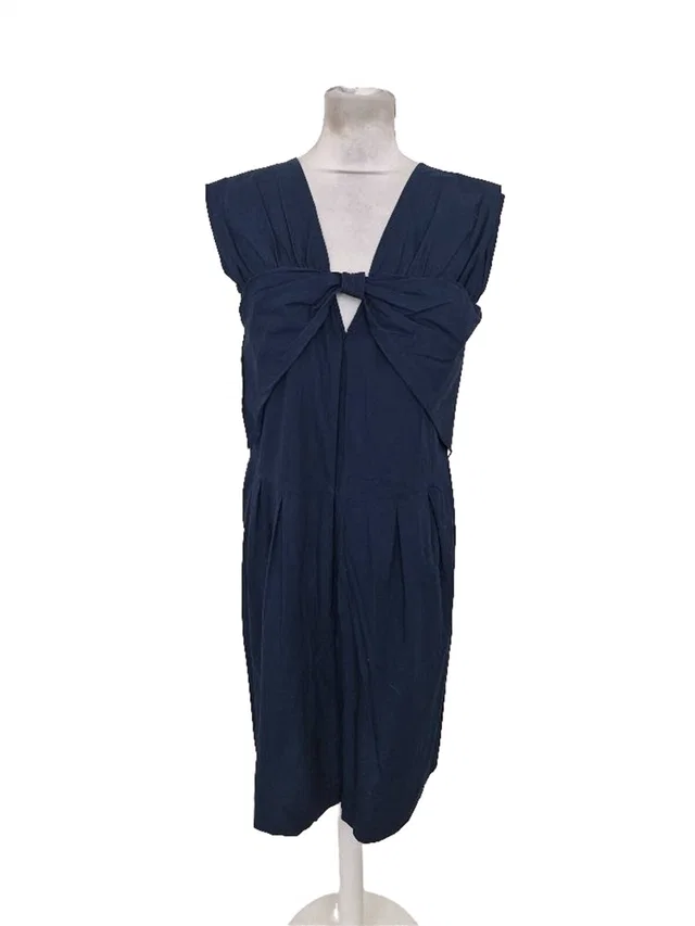 Miu Miu Sleeveless cotton dress Navy blue Size: M in Blue Cotton from Oxfam Online Shop