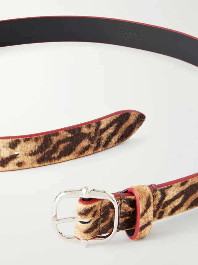 Isabel Marant leopard-print calf hair belt, photo 2 of 3 from SENSER