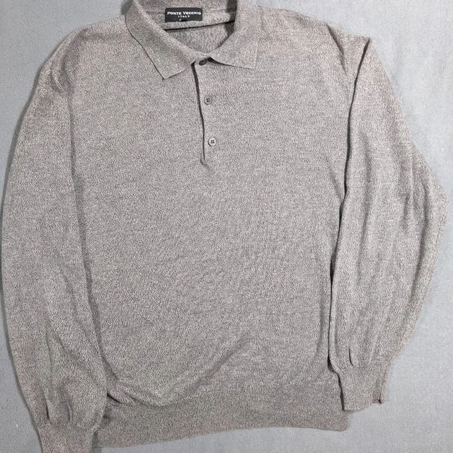 Ponte Vecchio Italy Sweater Gray Mens Cotton Rayon Medium 3 Button in gray from Poshmark