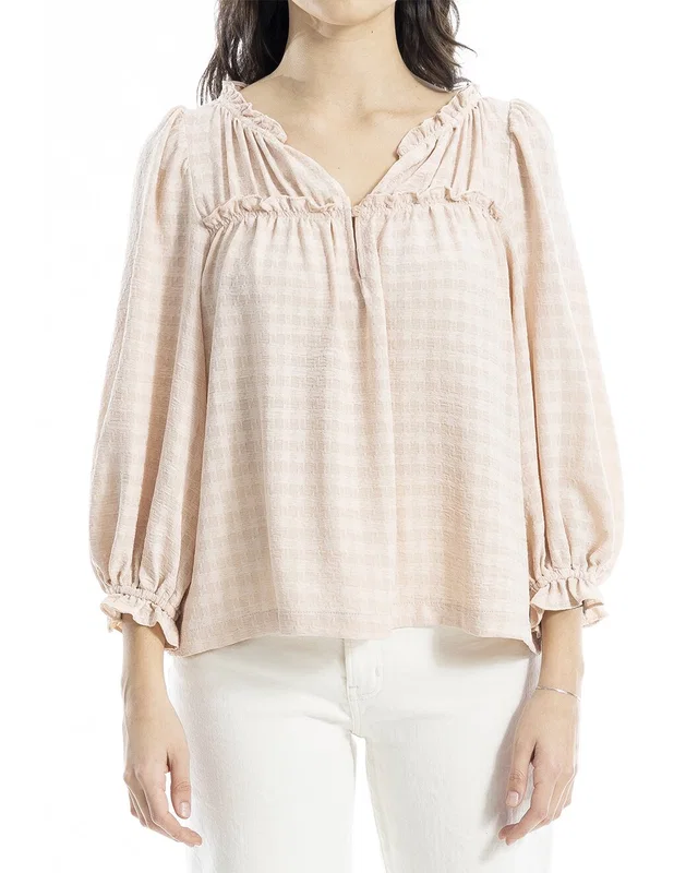 Max Studio Smocked Balloon Sleeve Top, image 1 of 1 from Gilt