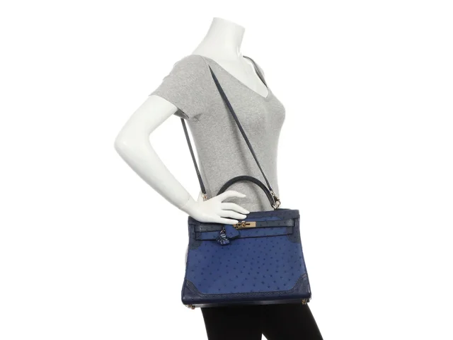Hermès Tricolor Ostrich Ghillies Kelly 32 in Ostrich from Ann's Fabulous Finds, photo 2 of 2