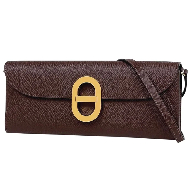 Hermès Chaine D'Ancre To Go 2-Way Clutch Veau Epsom Brown in Brown Epsom leather from The Reluxe