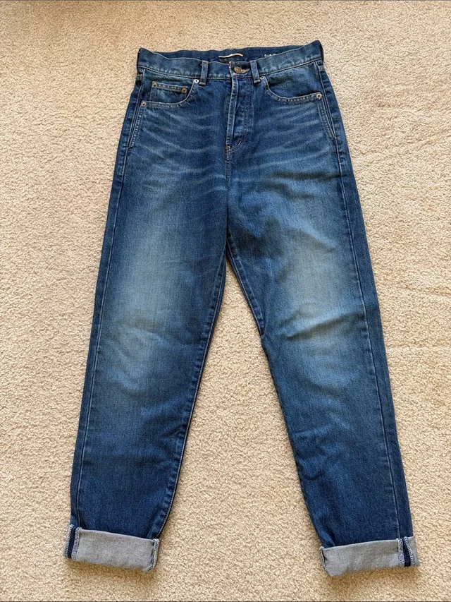 Saint Laurent Women's Blue Boyfriend Jeans in blue Denim from Poshmark