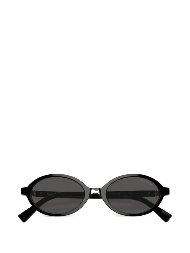 Miu Miu Eyewear logo-lettering sunglasses in Black, photo 5 of 5 from FARFETCH