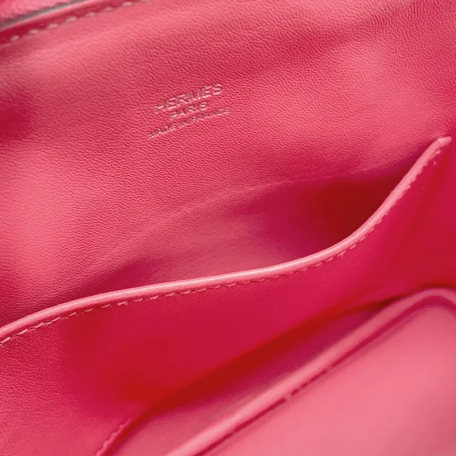Hermès Bolide 1923 Rose Azalee Chevre Myzore Goatskin Size Mini in Pink Goatskin from GALLERY RARE, photo 12 of 18