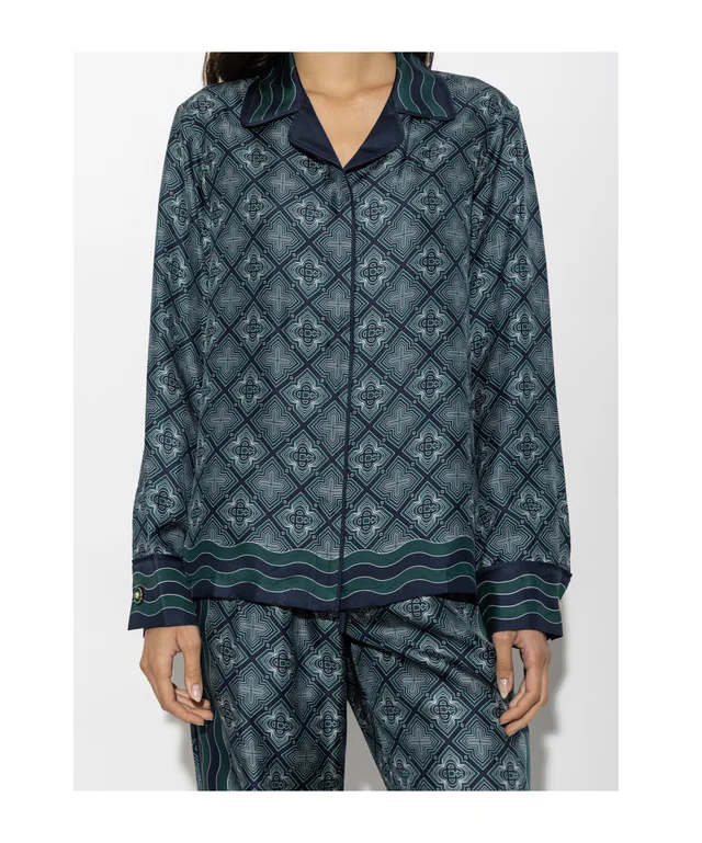 Casablanca Geometric Silk Pyjama Shirt, photo 4 of 7 from SENSER