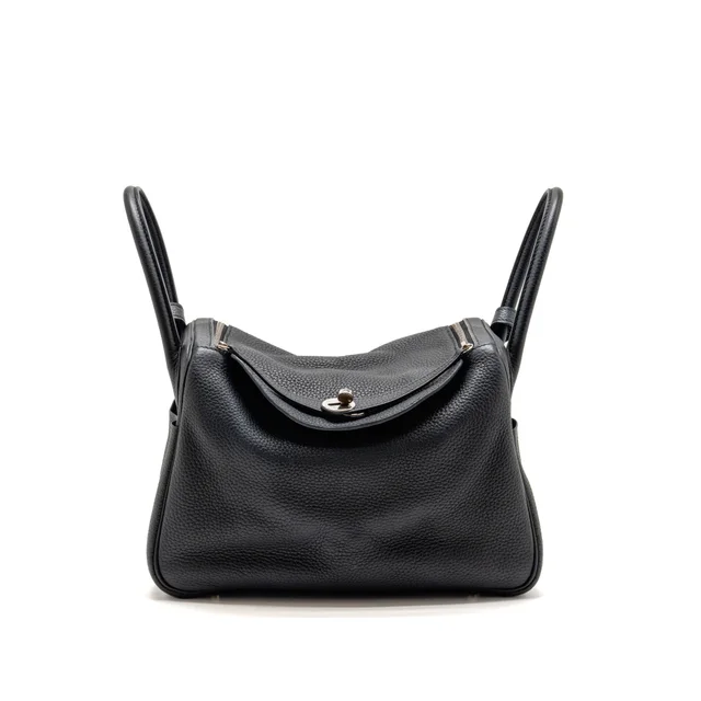 Hermès Lindy 30 clemence black SHW stamp C in Black Clemence leather from EMIER