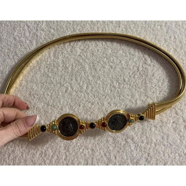 Judith Leiber Women's Belt - Gold in gold from Depop, photo 1 of 1