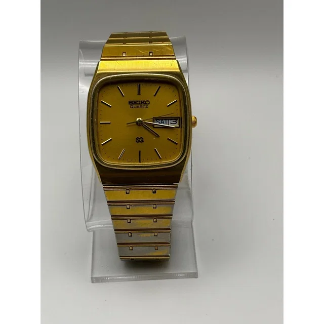 Seiko Sq Men's Watch 8123-5259 Vintage Gold-Tone Quartz Day Date in gold from Poshmark
