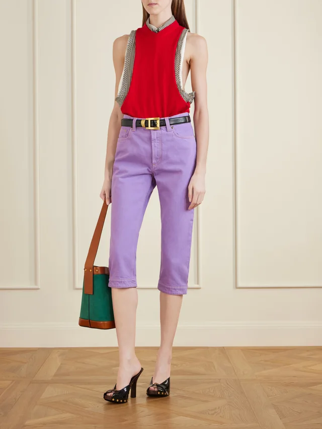 VERSACE Capri slim-leg pants in Purple, photo 2 of 2 from NET-A-PORTER (Canada)