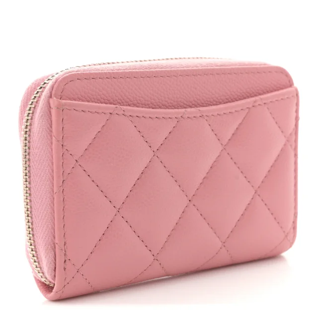 Chanel Caviar Quilted Zip Coin Purse Pink in Pink Caviar leather from FASHIONPHILE, photo 3 of 8