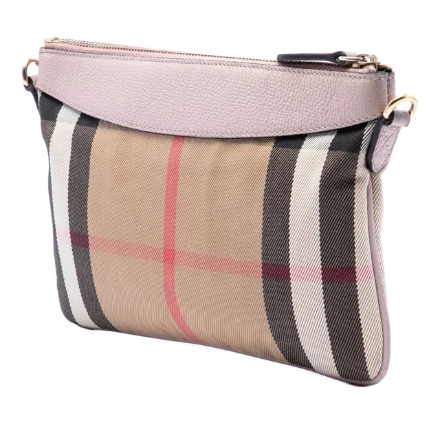 Beige Burberry House Check Canvas Derby Peyton Crossbody in Beige Canvas from Designer Revival, photo 2 of 6