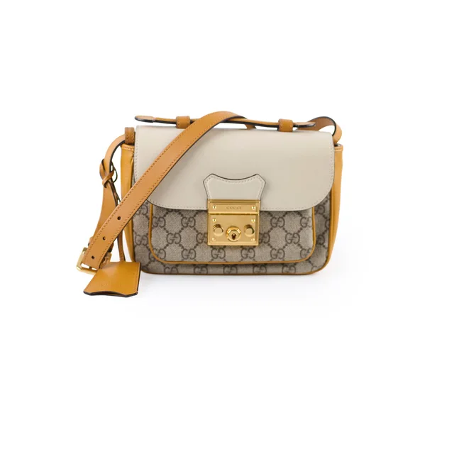 Gucci Padlock Mini Canvas/Leather Crossbody in Canvas from The Purse Affair