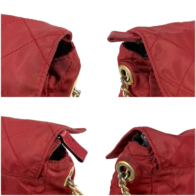 Prada Quilted Triangle Logo Chain Shoulder Bag Tessuto Nylon in Nylon from The Reluxe, photo 2 of 2