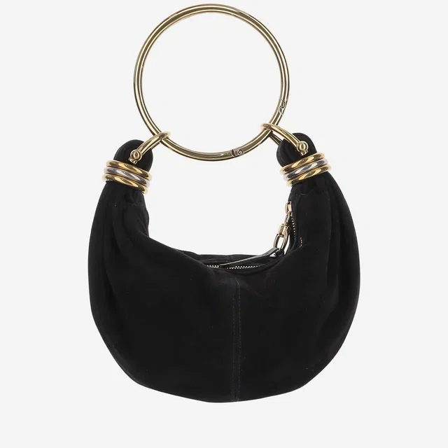 Chloé Bracelet Hobo Bag — Black Goat Suede (capra Hircus) in Black Suede from HEWI