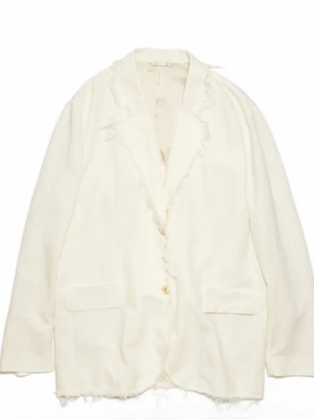 Acne Studios Cream Long Blazer Jacket in White from Poshmark