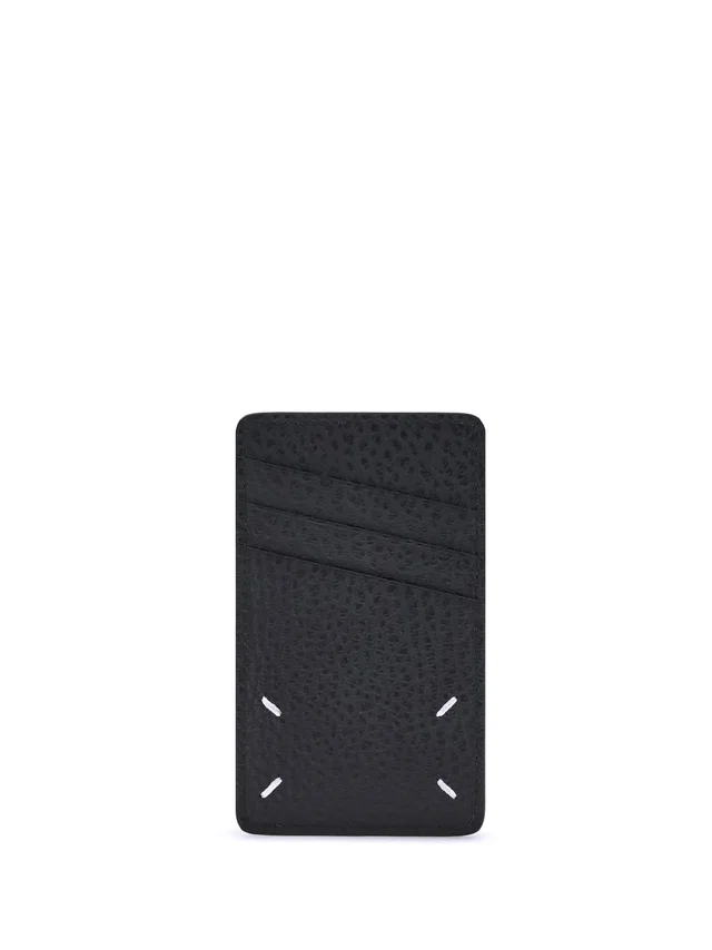 Maison Margiela Grained Leather Card Case — Black Calf Cases in Black Caviar leather from HEWI