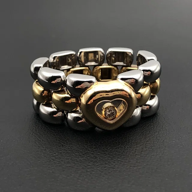 Chopard Happy Diamond Heart Ring, YG750/SS, 13.0g, US Size 5 from Luxury Promise
