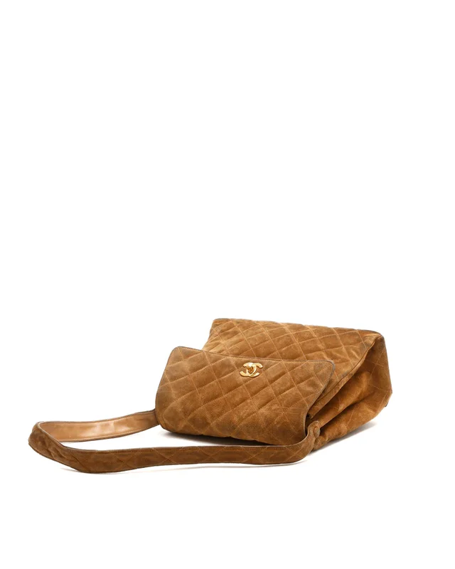 Chanel CC Quilted Suede Shoulder Bag in Suede from A Retro Tale, photo 4 of 15