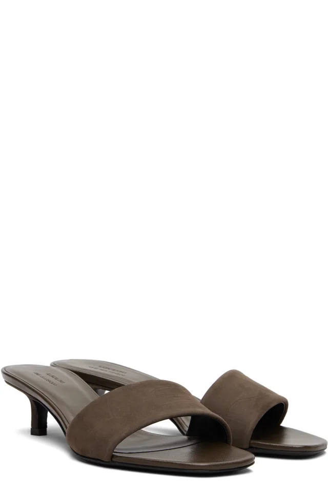 Loulou de Saison Brown Sarafina Kitten Mule Heeled Sandals, photo 4 of 5 from SSENSE
