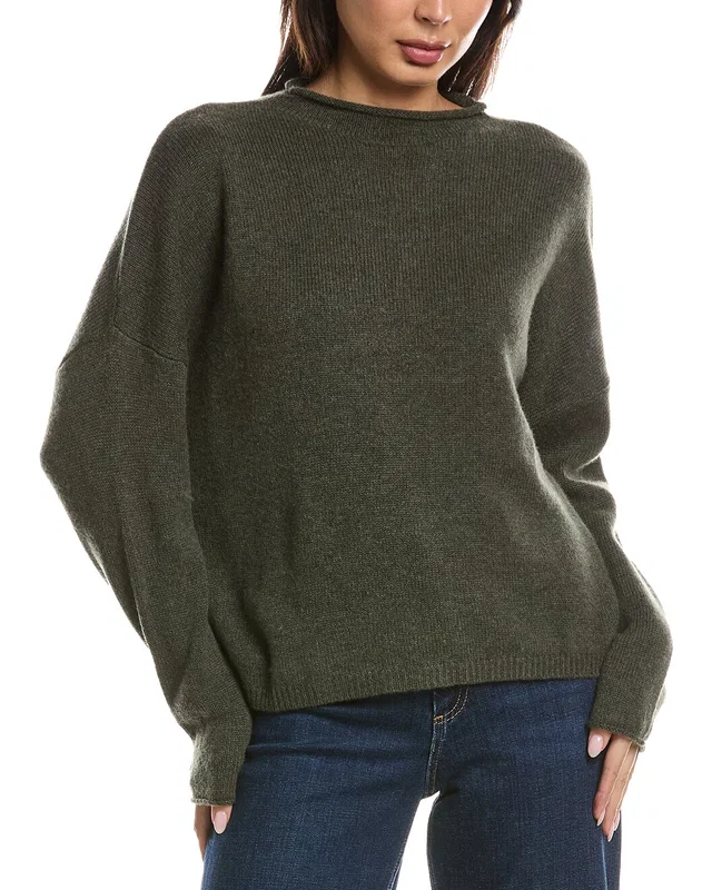 Forte Cashmere Slouchy Roll Trim 100% Cashmere Pullover, image 1 of 1 from Gilt