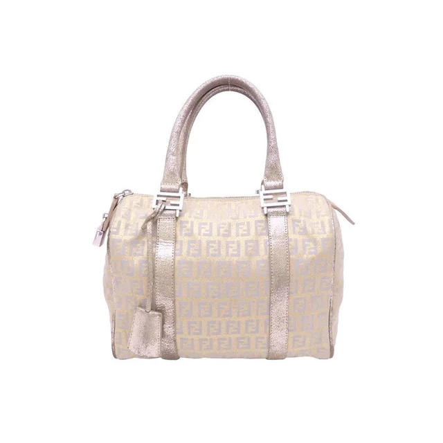 Fendi Zucchino Handbag Gold Gray Canvas Leather in gold|gray Canvas from Poshmark, photo 1 of 1