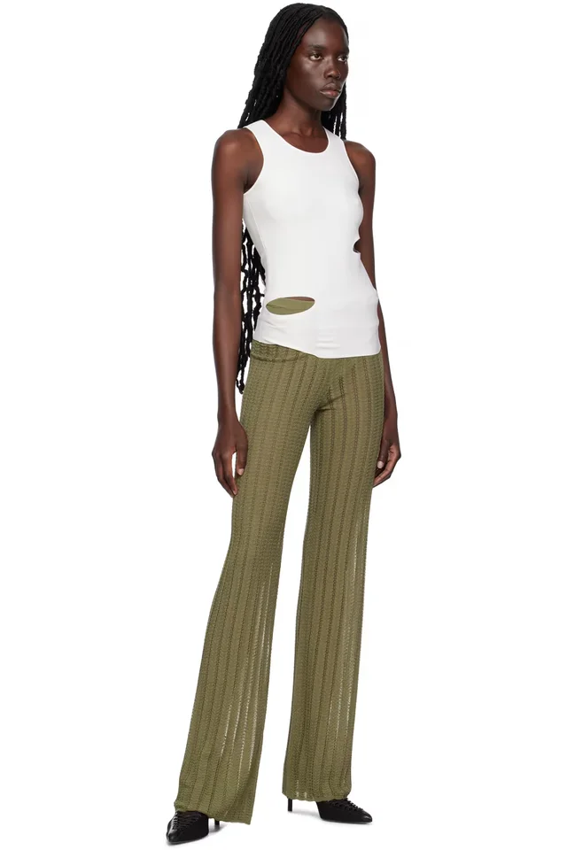 Dion Lee Khaki Snakeskin Trousers, photo 4 of 4 from SSENSE