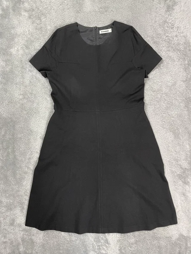Jil Sander Sheath Dress Womens 44 Black Short Sleeve Midi Pockets Italy in black Woven leather from Poshmark