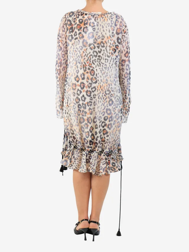 Chloé Long-sleeve leopard midi dress - size UK 12 from Sign of the Times, photo 2 of 2