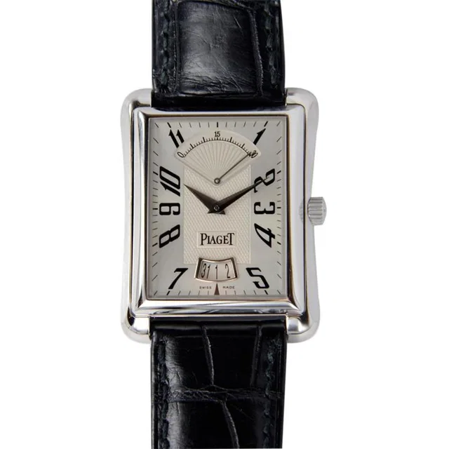 Piaget Emperador White Dial Mens Watch G0A30019 in silver|black|gray|white Crocodile from Jomashop.com