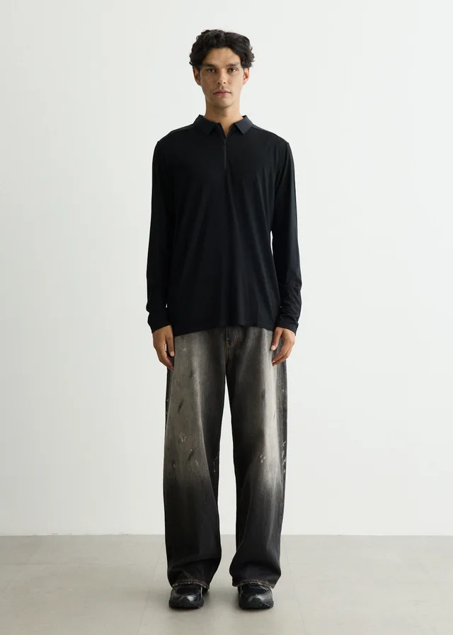 Veilance Frame Long Sleeve Polo in Black from Incu, photo 1 of 1