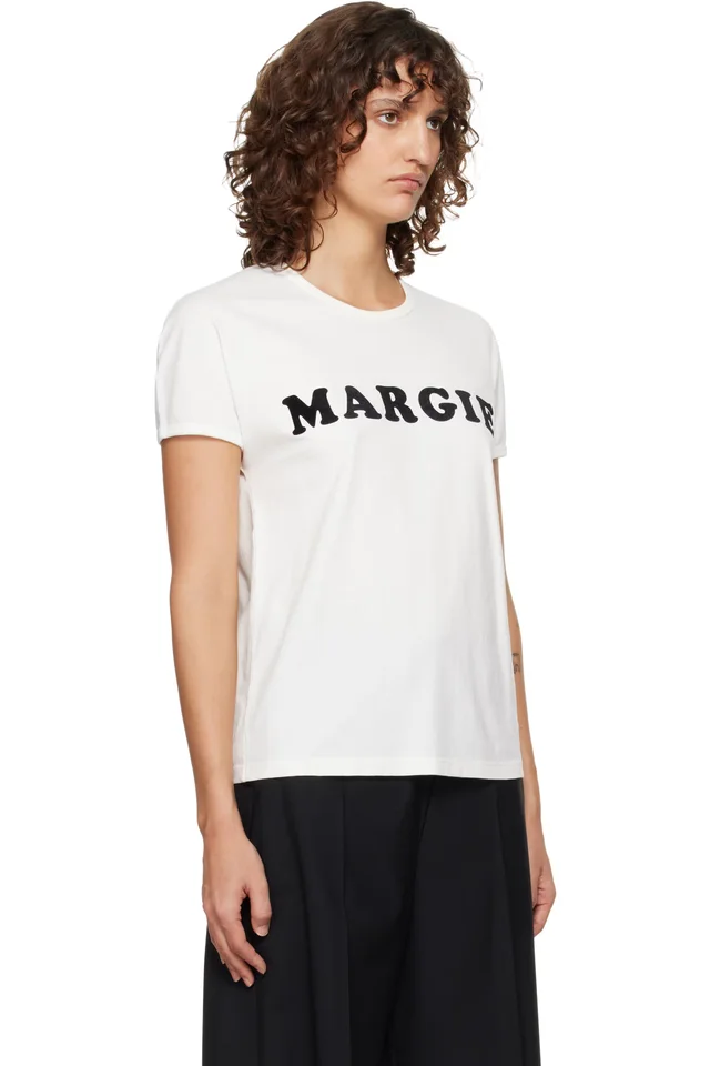 MM6 Maison Margiela Off-White 'Margie' T-Shirt, photo 2 of 4 from SSENSE