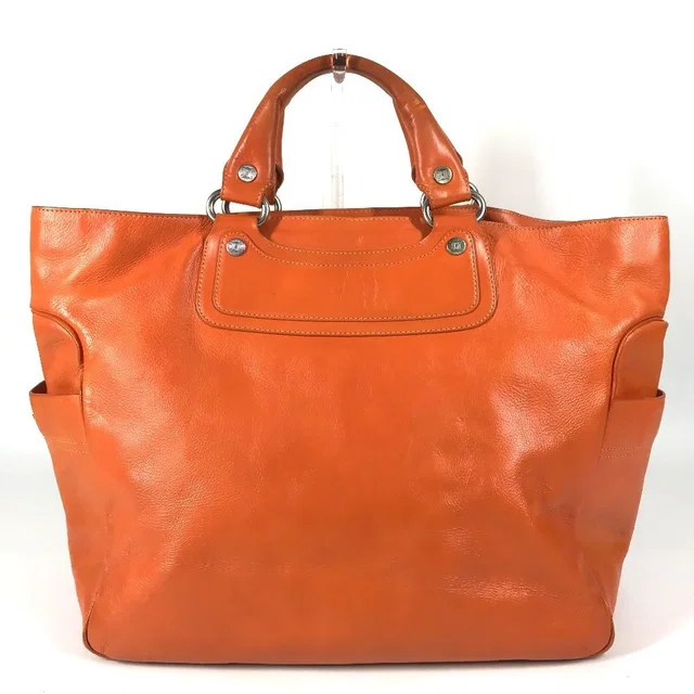Celine Tote Boogie Large Shoulder Bag Leather Orange in Orange Leather from The Reluxe