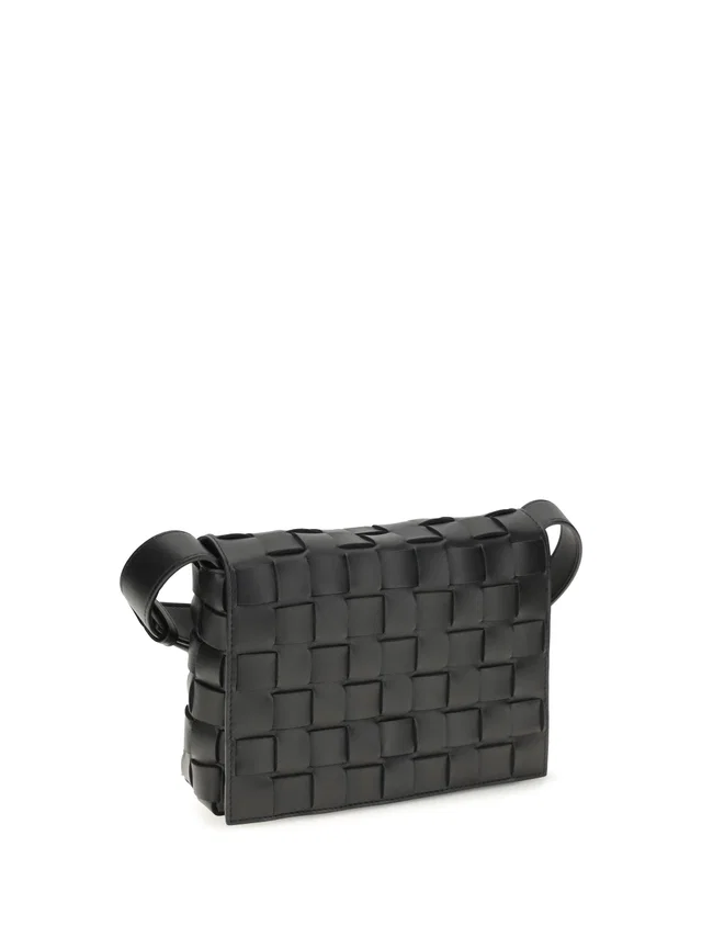 Bottega Veneta Orto Crossbody Bag — Black Calf Leather in Black Calfskin from HEWI
