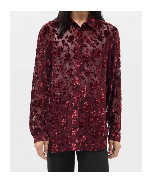 Ann Demeulemeester Andre floral-devoré shirt, photo 2 of 4 from SENSER