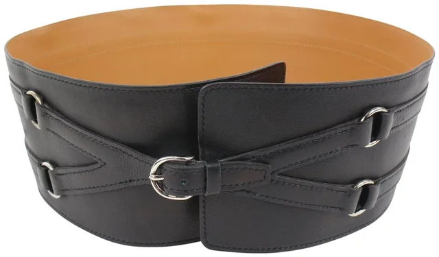 Hermès Black x Brown Corset Waist Belt in Black from Bagriculture