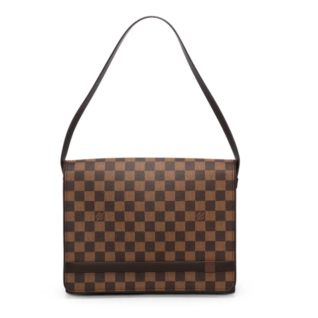 Louis Vuitton Damier Ebene Tribeca Carre Bag in Brown from Blue Spinach