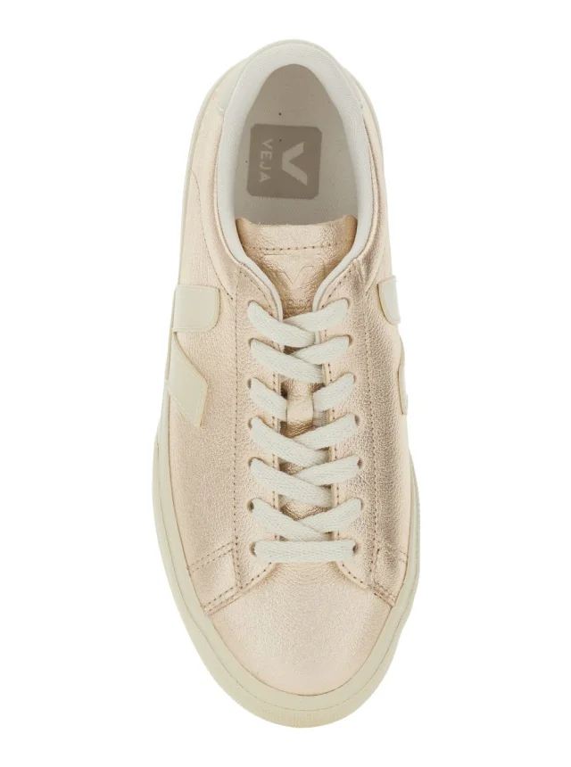 VEJA Sneaker 'Campo' with Contrast Heel with Lettering Logo and Logo Patch on the Side in Metallic Leather Unisex in 100% Organic Traced leather, photo 7 of 7 from Gaudenzi Boutique