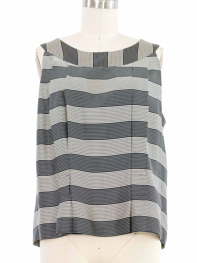 Chanel Satin Stripe Tank in Satin from Arcade Vintage