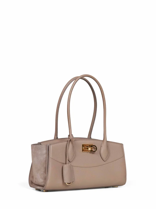 Ferragamo Studio Shoulder Bag — Beige Calf Leather in Beige Calfskin from HEWI, photo 2 of 2