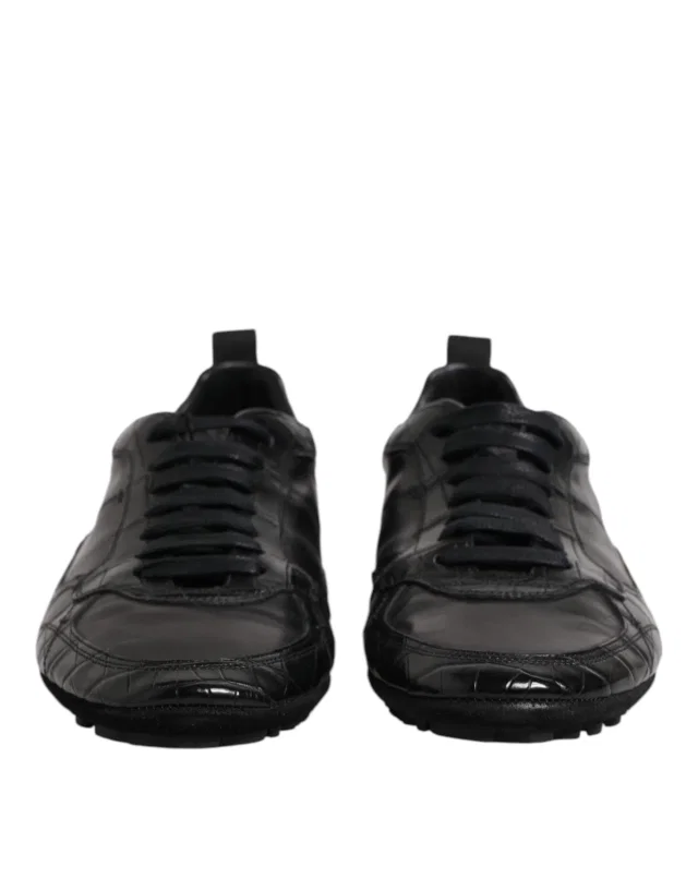 Dolce & Gabbana Exotic Leather Low-Top Sneaker — Black in Black, image 1 of 1 from italist