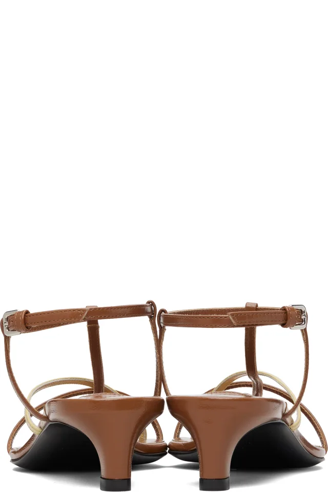 Jil Sander Tan Cage Low Heeled Sandals, photo 2 of 2 from SSENSE