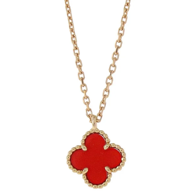 Van Cleef & Arpels Sweet Alhambra Necklace Carnelian Au750 Jewelry from AMORE Vintage Tokyo