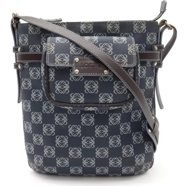 Loewe Anagram Crossbody Messenger Bag With Removable Matching Pouch On Front in blue|red|brown Leather from Poshmark, photo 1 of 1