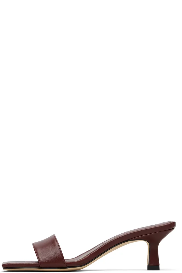Aeyde Burgundy Gilly Heeled Sandals, photo 3 of 4 from SSENSE