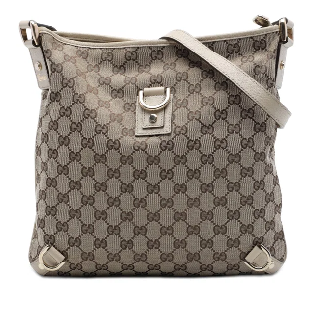 White Gucci GG Canvas Abbey D Ring Crossbody in White Canvas from Designer Revival