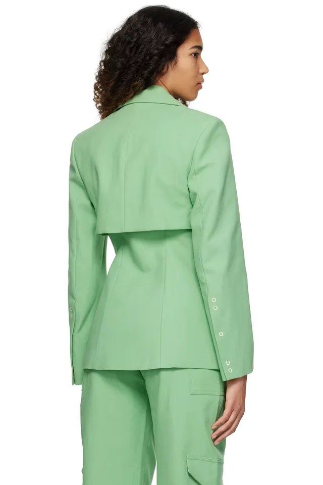 GANNI Green Storm Flap Blazer, photo 3 of 4 from SSENSE